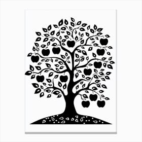 Apple Tree Simple Geometric Nature Stencil 2 Canvas Print