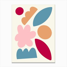 Abstract Floral Painting Shapes Colorful Canvas Print