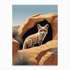 Red Fox by Cave Animal lover Canvas Print