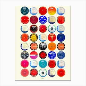 Jazz Vinyl Labels - Nostalgic Jazz Music Art Print Canvas Print