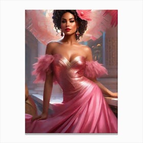 Pretty Woman in Pink 3 Canvas Print