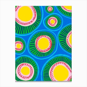 Coloured pattered circles Canvas Print