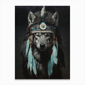 Iberian Wolf Native American 1 Canvas Print