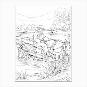 Line Art Inspired By The Hay Wain 1 Canvas Print