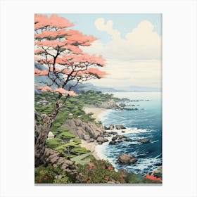 Aogashima Island In Tokyo, Ukiyo E Drawing 4 Canvas Print