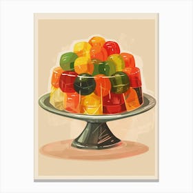 Rainbow Jelly Beige Illustration 2 Canvas Print