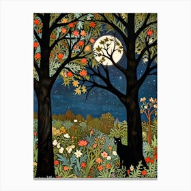 William Morris Cat In The Moonlight 33 Canvas Print