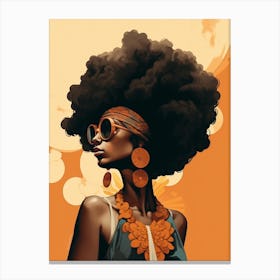 Afro Fashionista Retroillustration 1 Canvas Print