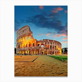 Colosseum In The Evening Canvas Print