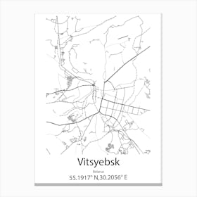 Vitsyebsk,Belarus Minimalist Map Canvas Print