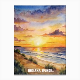 Indiana Dunes National Park Watercolor Painting Canvas Print