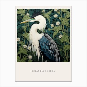 Ohara Koson Inspired Bird Painting Great Blue Heron 3 Poster Canvas Print
