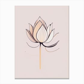 Sacred Lotus Minimal Line Drawing 2 Canvas Print