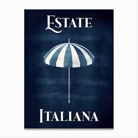 Estate Italiana Navy Sun Umbrella Canvas Print