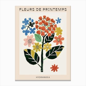Spring Floral French Poster  Hydrangea 5 Canvas Print