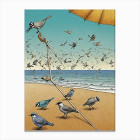 Birds On The Beach Canvas Print