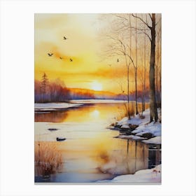 Winter Sunset 4 Canvas Print