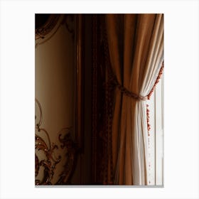 Classic Home Window, Curtain And Daylight Colour Interior Photography Canvas Print