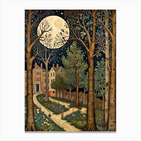 William Morris Moonlight In The Woods 48 Canvas Print