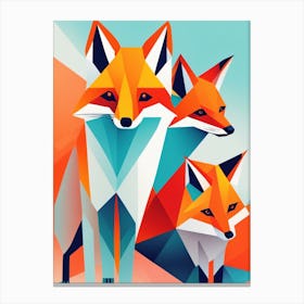 Geometrical Foxes Canvas Print
