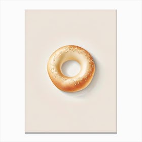 Plain Bagel Marker Art Canvas Print