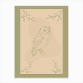 Owl On A Branch Canvas Print