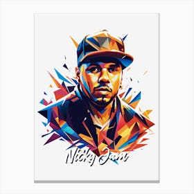 Nicky Jam 02 Portrait Music Icon Style WPAP Pop Art Canvas Print