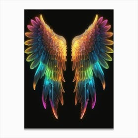 Neon Angel Wings 28 Canvas Print