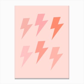 Peach Lightning Bolts Canvas Print