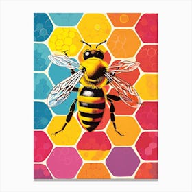 Vivid Bees Pop Art Inspired 3 Canvas Print