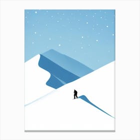 Portillo, Chile Minimal Skiing Poster Canvas Print