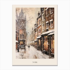 Vintage Winter Painting Poster York United Kingdom 1 Canvas Print