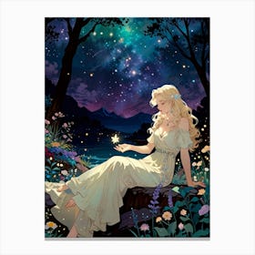 Girl In The Forest 6 Canvas Print