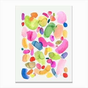 Watercolour Abstract Palette Acid Colorful Canvas Print