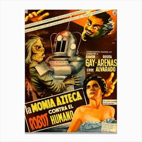 Robot Vs Aztec Mummy, Movie Poster Canvas Print