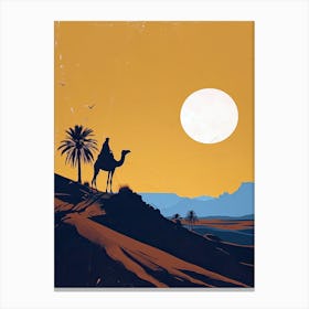 Camels In The Sahara Desert Canvas Print