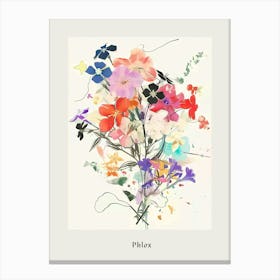 Phlox 2 Collage Flower Bouquet Poster Canvas Print