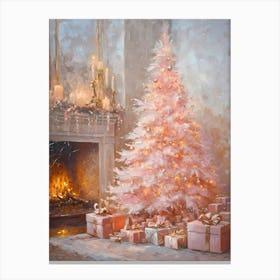 Pink Christmas Tree 7 Canvas Print