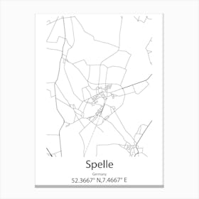 Spelle,Germany Minimalist Map Canvas Print