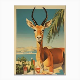 Antelope At Table Canvas Print