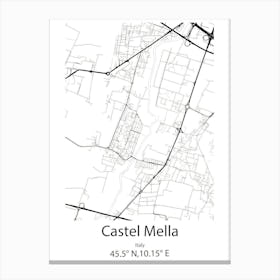 Castel Mella,Italy Minimalist Map Canvas Print