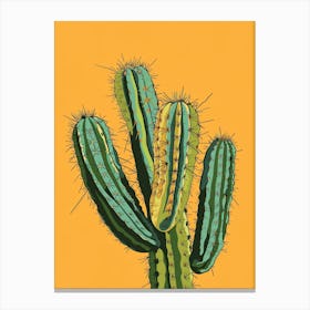 Ferocactus Cactus Minimalist Abstract Illustration 1 Canvas Print