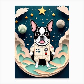 Astronaut Boston Terrier-Reimagined Canvas Print