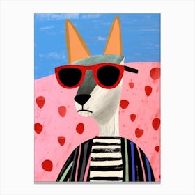 Little Jackal 1 Wearing Sunglasses Canvas Print