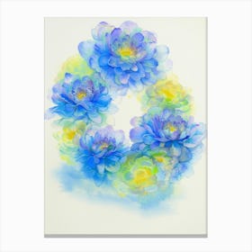 Blue And Yellow Flowers 8 Canvas Print