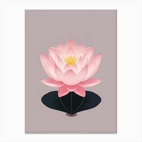 A Pink Lotus In Minimalist Style Vertical Composition 70 Canvas Print