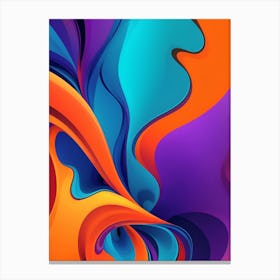Abstract Colorful Waves Vertical Composition 78 Canvas Print