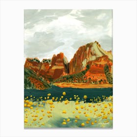 Zion Mountains In Utah Landscape Canvas Print