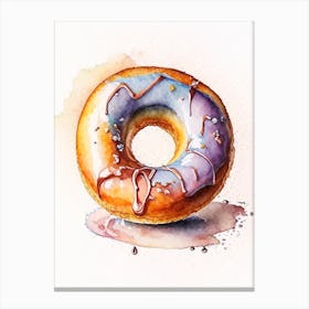 Old Fashioned Donut Cute Neon 1 Canvas Print