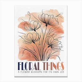 Floral Line Art Canvas Print